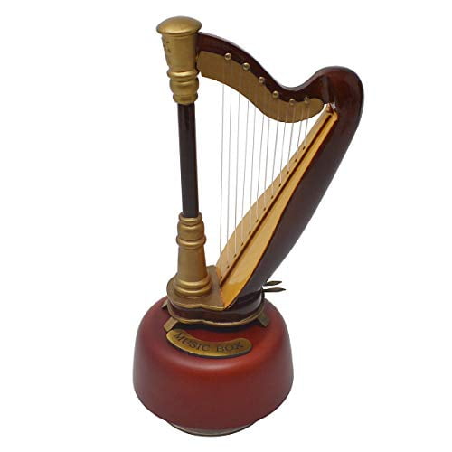 KingPoint Harp Rotating Music Box Instrument Gift Accessories Mini Home Best Gift KingPoint Harp Rotating Music Box Instrument Gift Accessories Mini Home Best Gift